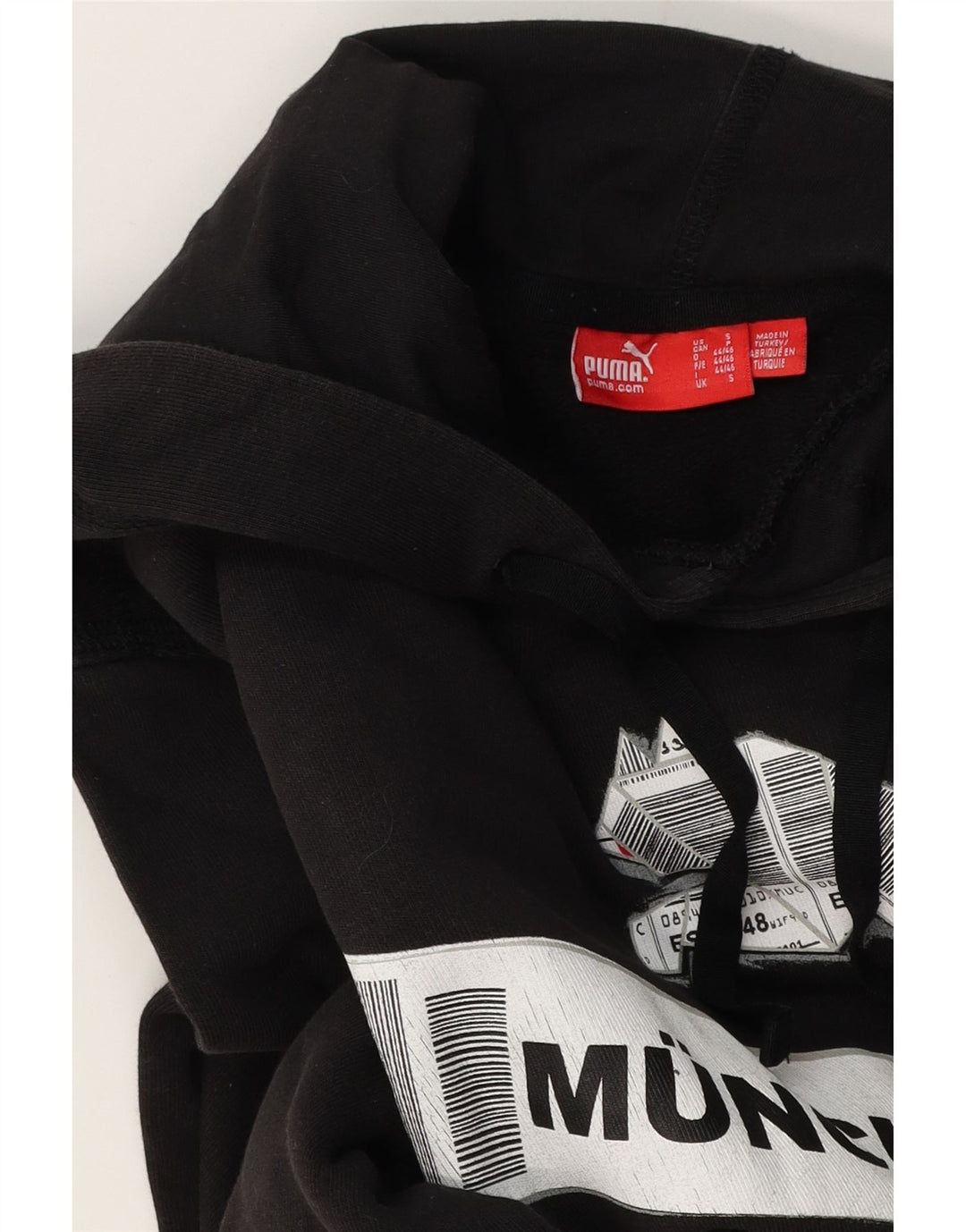 Puma Mens Munchen Graphic Hoodie Jumper Pequeno Preto