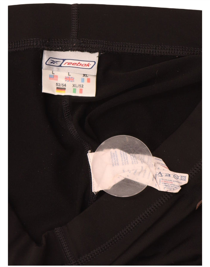 Shorts esportivos femininos Reebok UK 14 grande poliéster preto