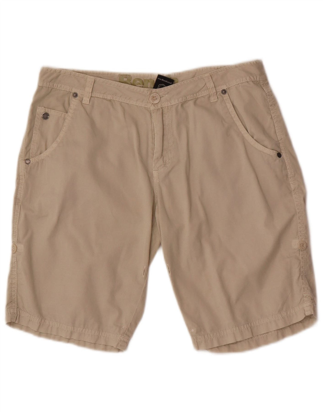 Bench Mens Chino Shorts W28 Pequeno Algodão Bege