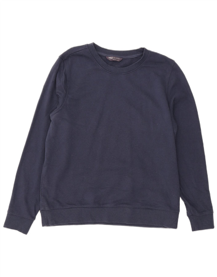Suéter feminino MARKS & SPENCER UK 14 médio azul marinho algodão