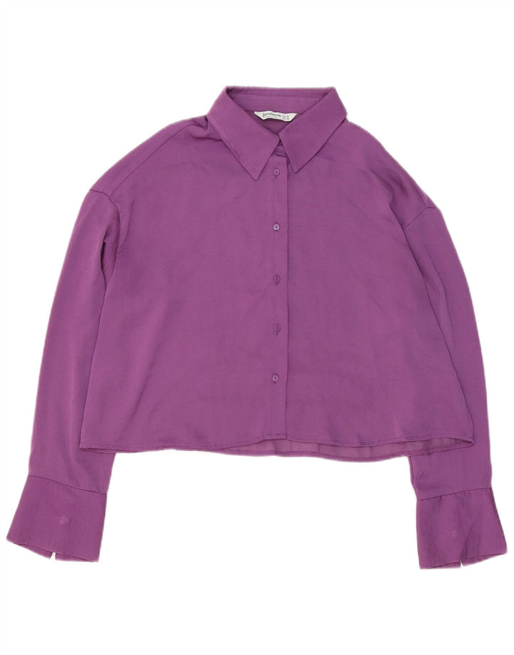 Blusa feminina Stradivarius crop oversized Reino Unido 14 médio roxo