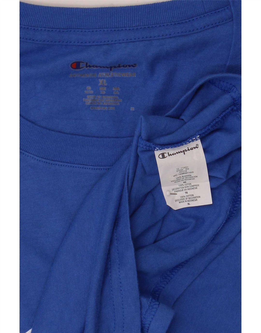 Camiseta masculina estampada Champion XL algodão azul