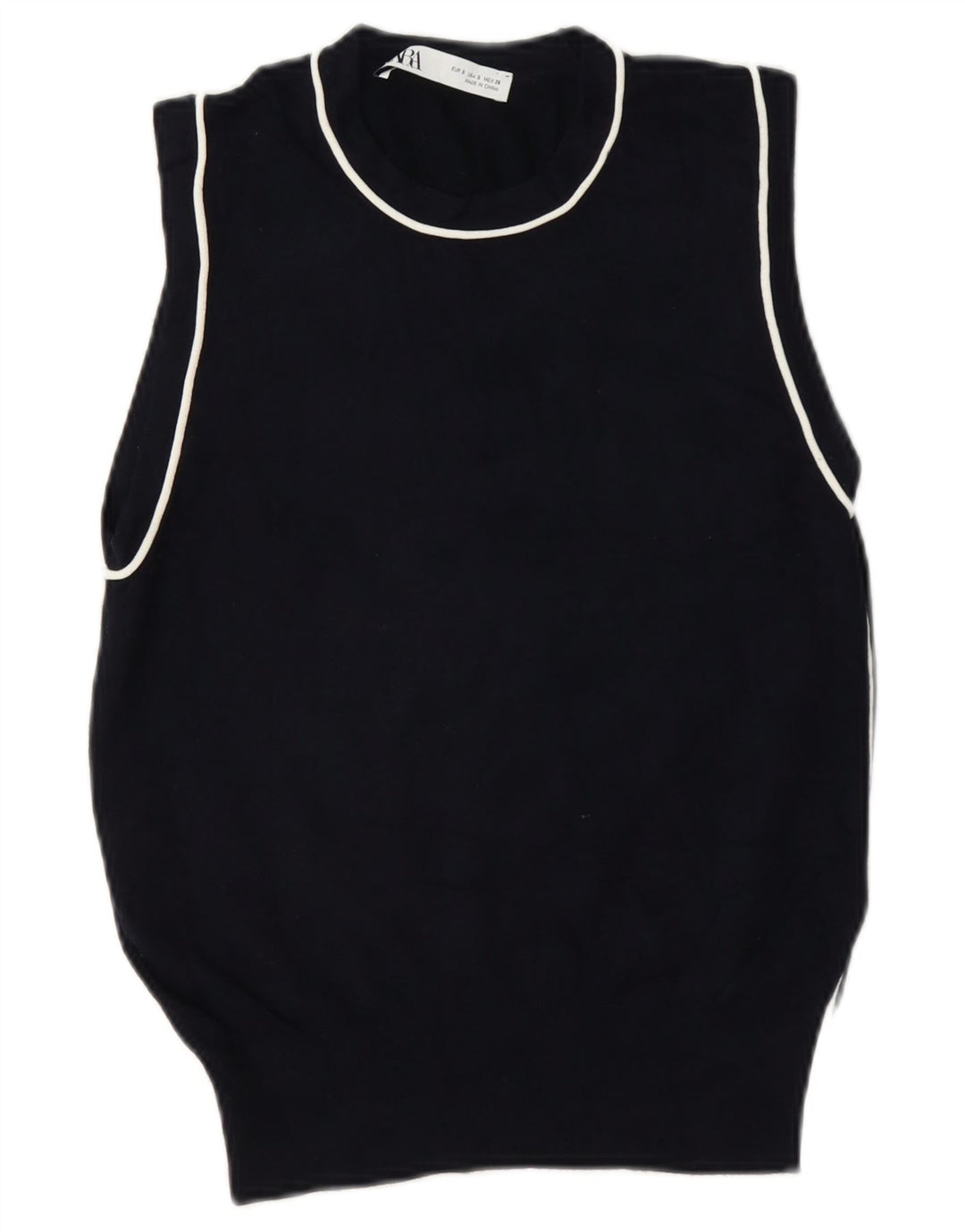 Regata feminina Zara com colete UK 10 pequena viscose preta