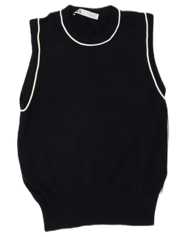Regata feminina Zara com colete UK 10 pequena viscose preta