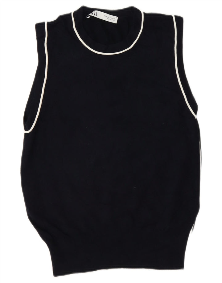 Regata feminina Zara com colete UK 10 pequena viscose preta