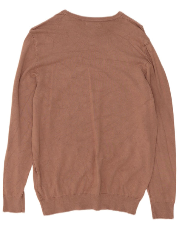 Suéter masculino Zara com gola canoa e viscose pequena bege