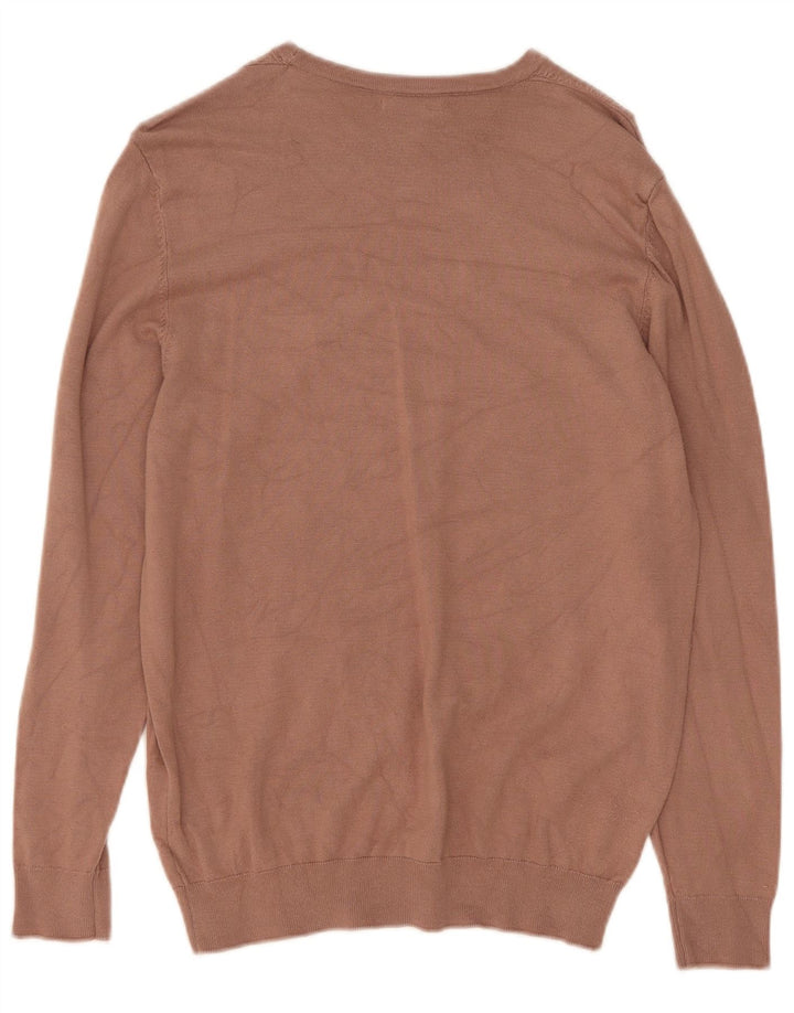 Suéter masculino Zara com gola canoa e viscose pequena bege