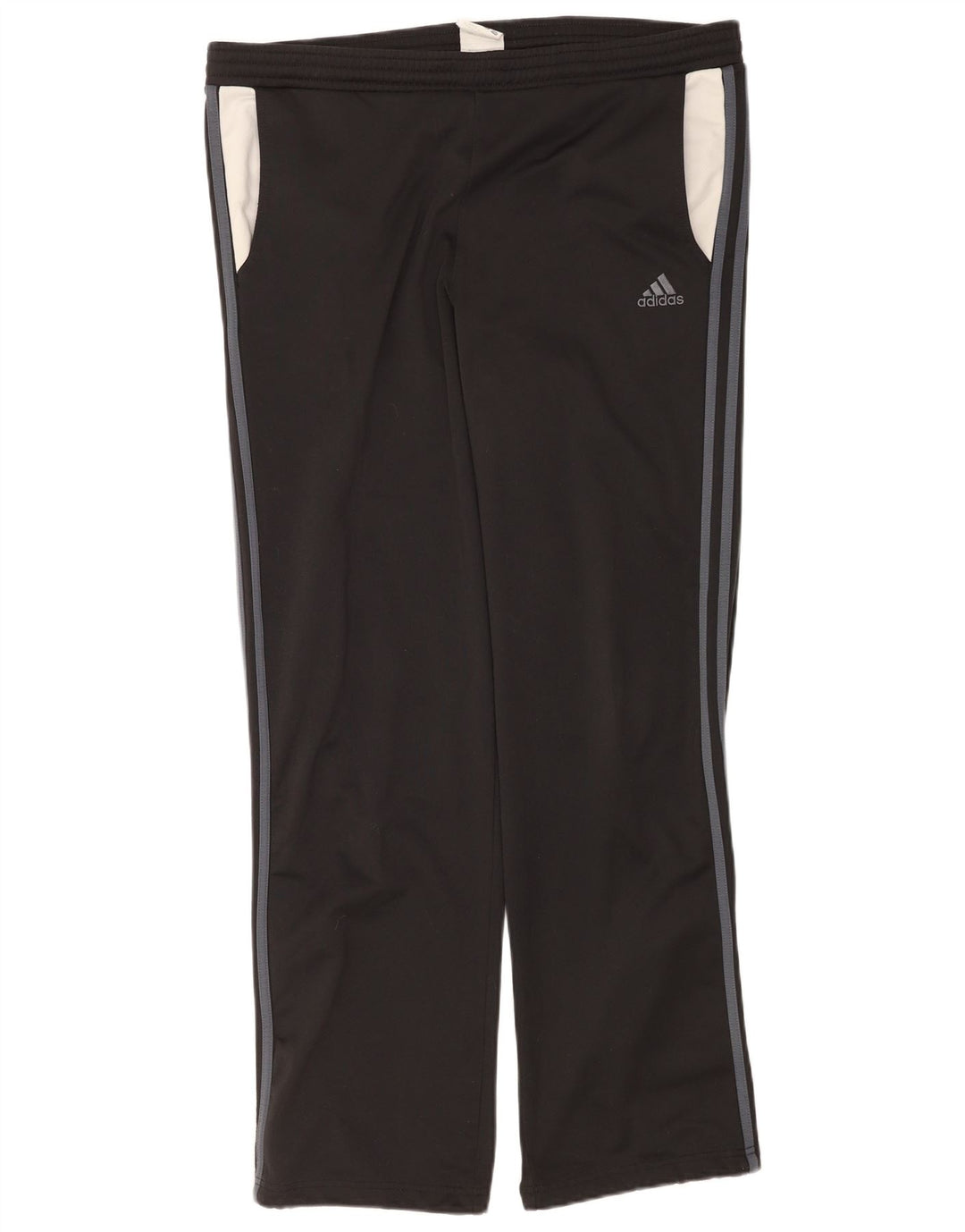 Calças de treino masculinas Adidas UK 38/40 poliéster preto médio