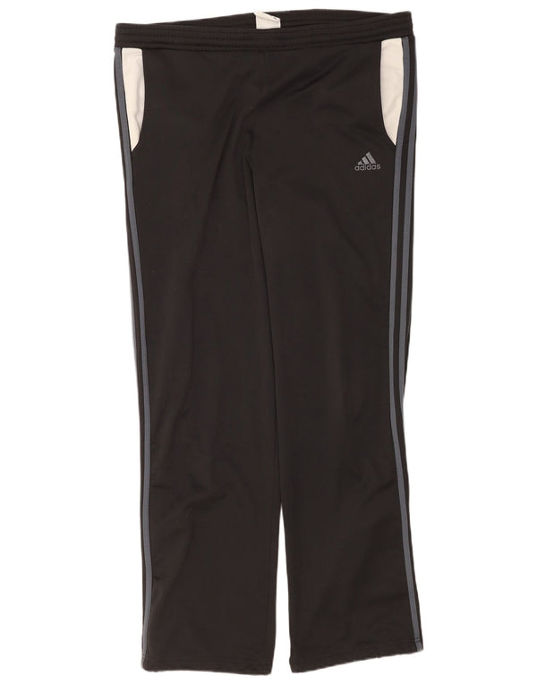 Calças de treino masculinas Adidas UK 38/40 poliéster preto médio