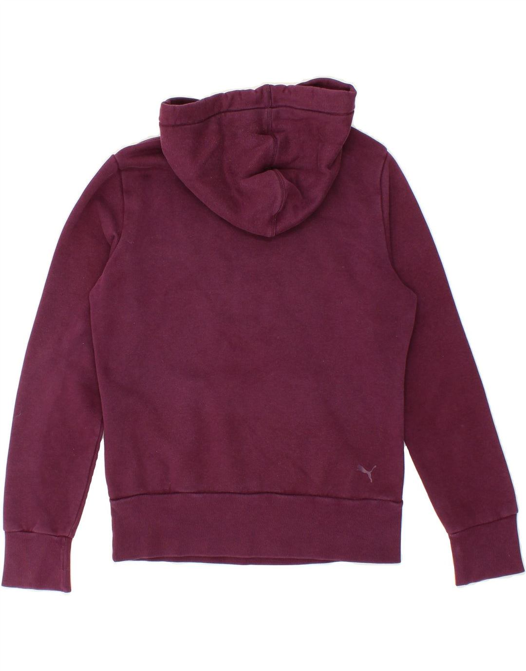 PUMA Womens Graphic Hoodie Jumper UK 12 Medium  Maroon Cotton Vintage Puma and Second-Hand Puma from Messina Hembry 
