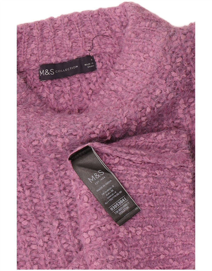 Suéter feminino Marks & Spencer com gola canoa e poliéster roxo pequeno Reino Unido 8