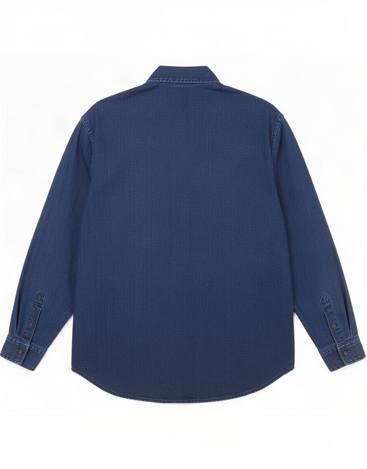 Camisa masculina Versace grande algodão azul marinho