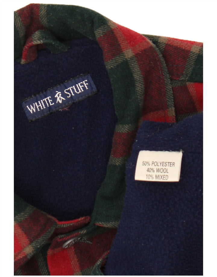 Jaqueta bomber masculina WHITE STUFF UK 38 poliéster xadrez vermelho médio