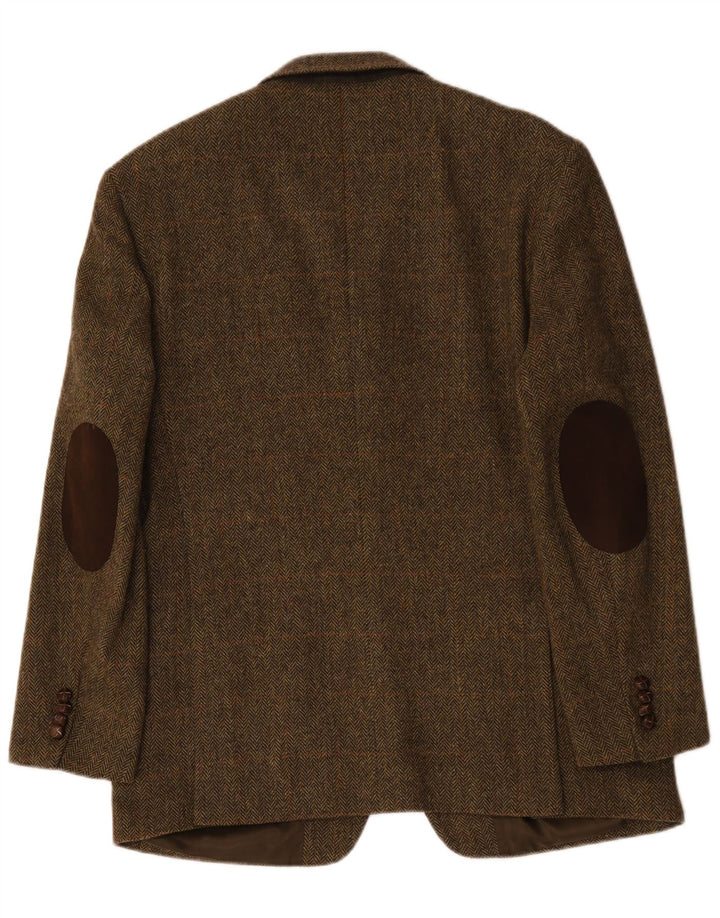 Jaqueta blazer masculina vintage com 3 botões IT 52 XL cáqui lã espinha de peixe