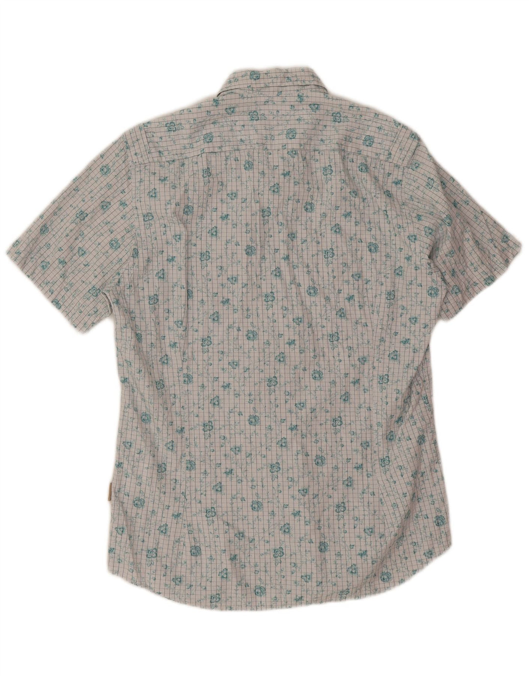 Camisa masculina de manga curta Ted Baker tamanho 3 algodão floral branco médio