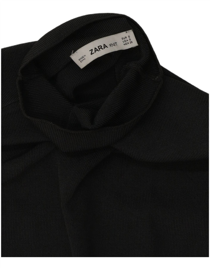Zara Top feminino de malha sem mangas UK 10 pequeno cinza