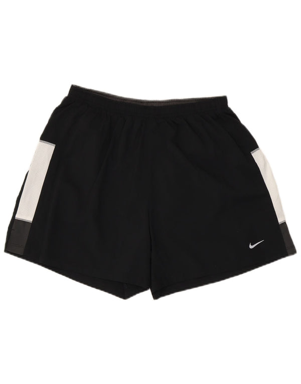 Shorts esportivos masculinos Nike Dri Fit grande bloco colorido preto