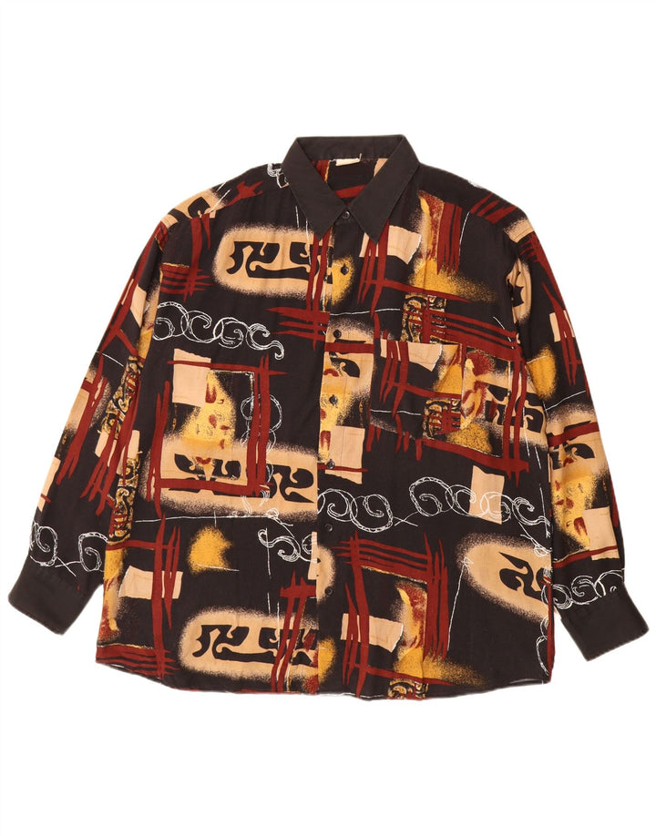 Camisa masculina VINTAGE com estampa abstrata XL multicolorida