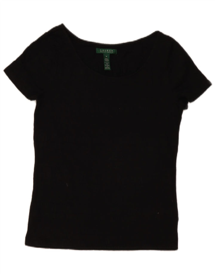 Blusa feminina RALPH LAUREN UK 12 algodão preto médio