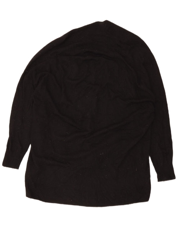 Suéter cardigã feminino grande da Zara Reino Unido 10 lã preta pequena