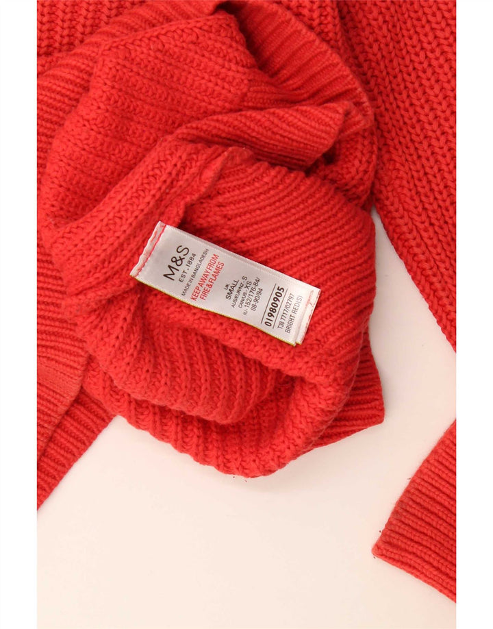 Suéter masculino Marks & Spencer com gola redonda, pequeno algodão vermelho