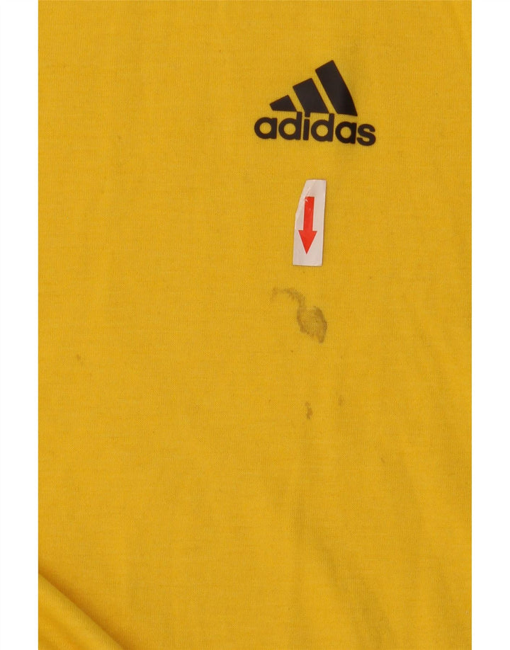 Adidas Mens Climalite Camiseta Top Grande Poliéster Amarelo