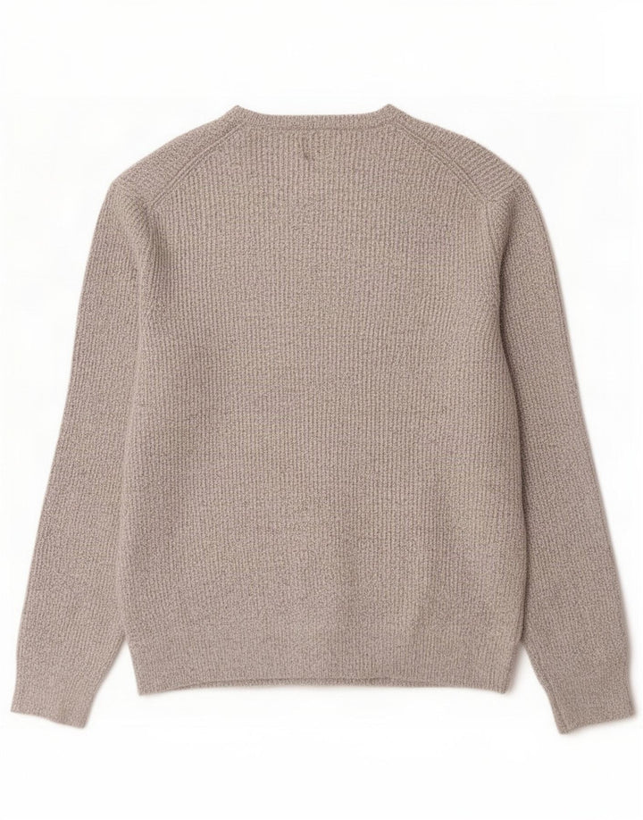 Suéter masculino Marks & Spencer com gola redonda, grande poliamida bege