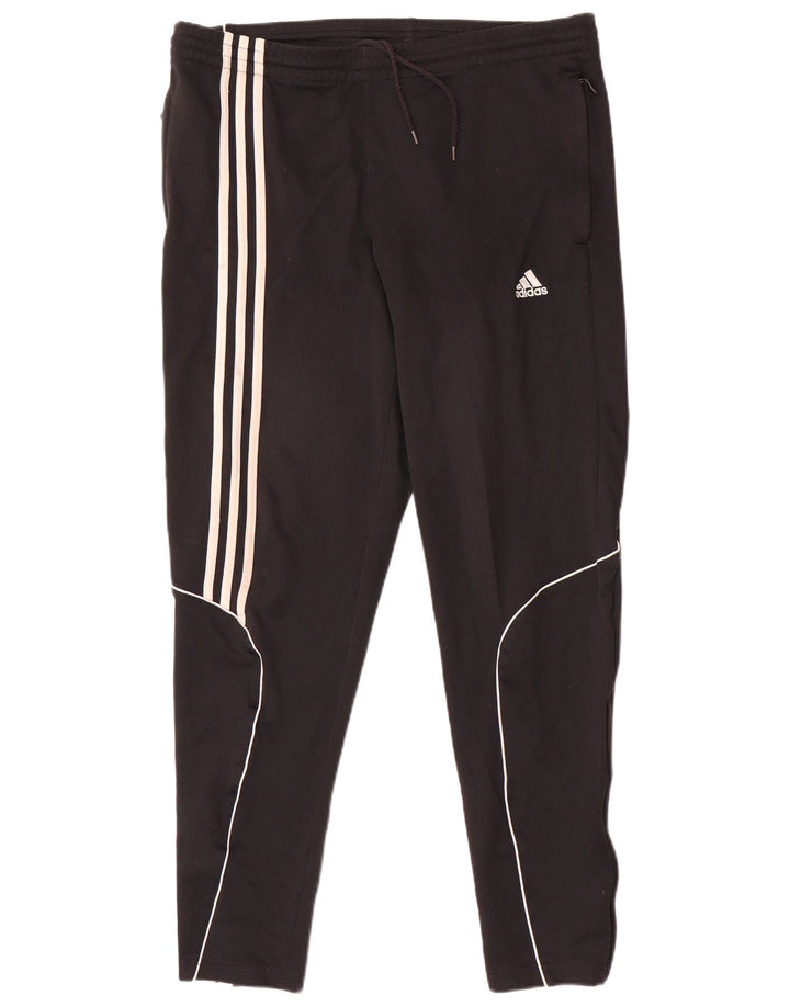 Calça de treino masculina Adidas Climalite médio preto colorblock poliéster
