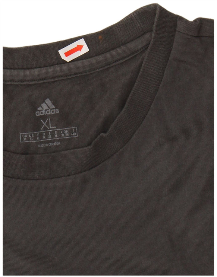 ADIDAS Mens Graphic T-Shirt Top XL Algodão Cinzento