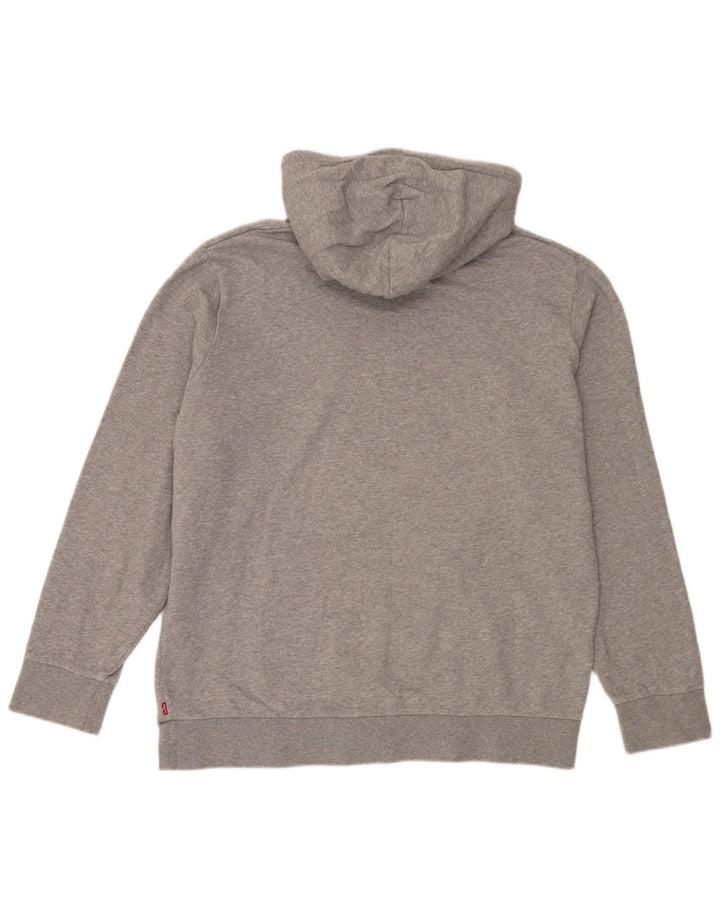 Suéter com capuz gráfico masculino Levi's grande algodão cinza
