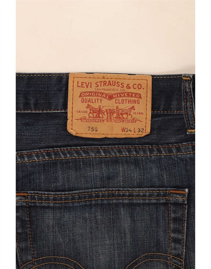 Levi's Masculino 758 Bootcut Jeans W34 L30 Azul Algodão
