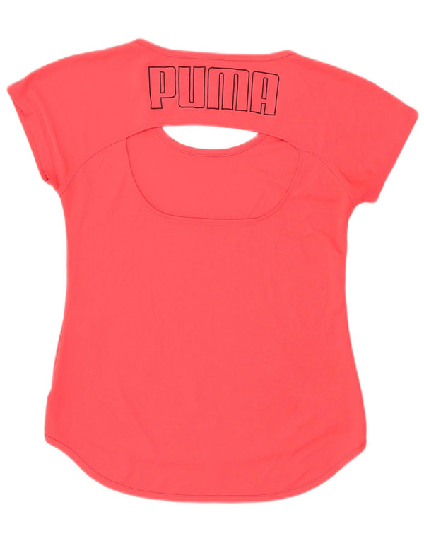 PUMA Womens Graphic T-Shirt Top UK 12 Medium Pink Polyester