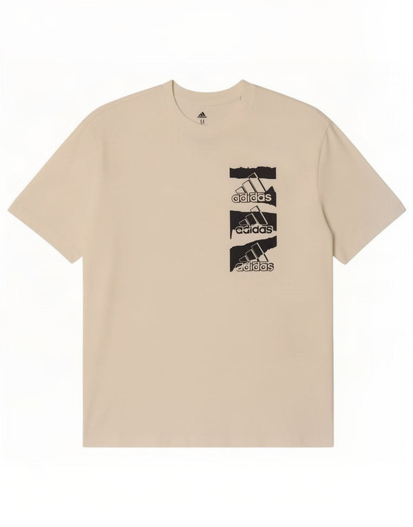 Adidas Mens Graphic T-Shirt Top Médio Algodão Branco