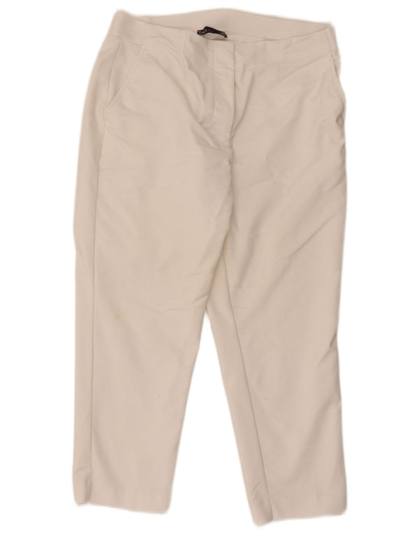 Calça capri feminina de cintura alta Marks & Spencer Reino Unido 14 grande W32 L23 branca