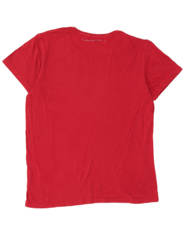 Camiseta feminina gráfica Gianfranco Ferre Top IT 50 XL algodão vermelho