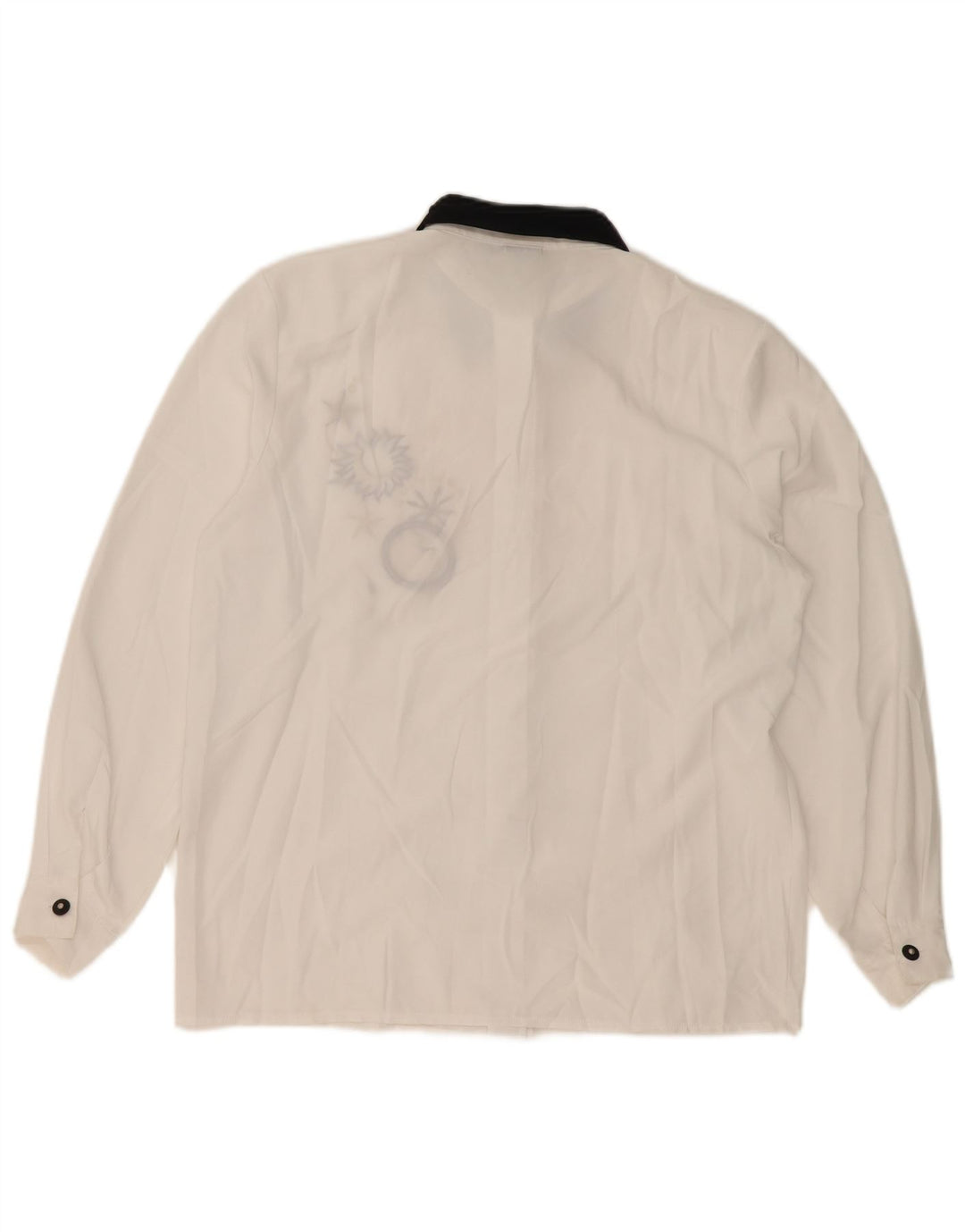 Camisa gráfica feminina Yessica EU 40 poliéster geométrico branco médio