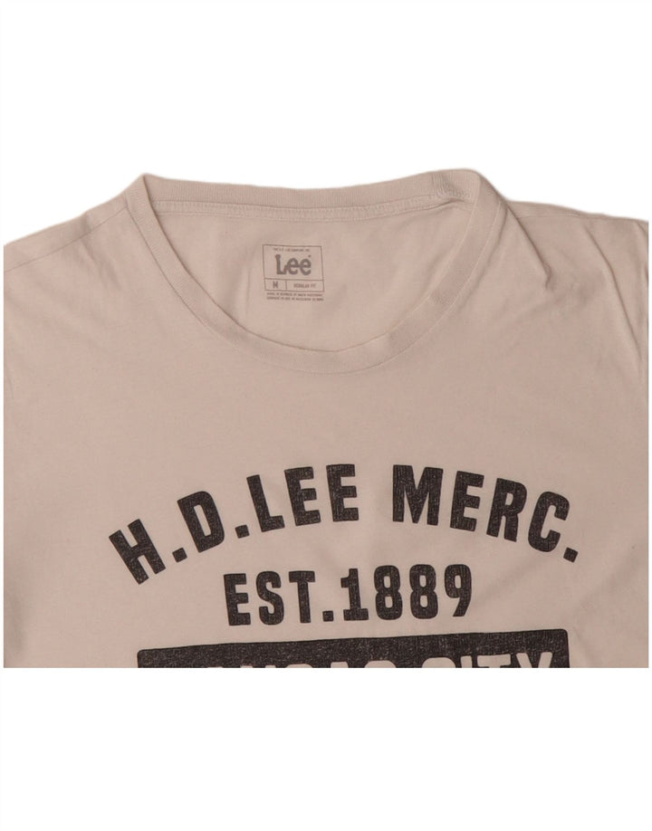 Camiseta masculina LEE Regular Fit gráfica top médio off white algodão