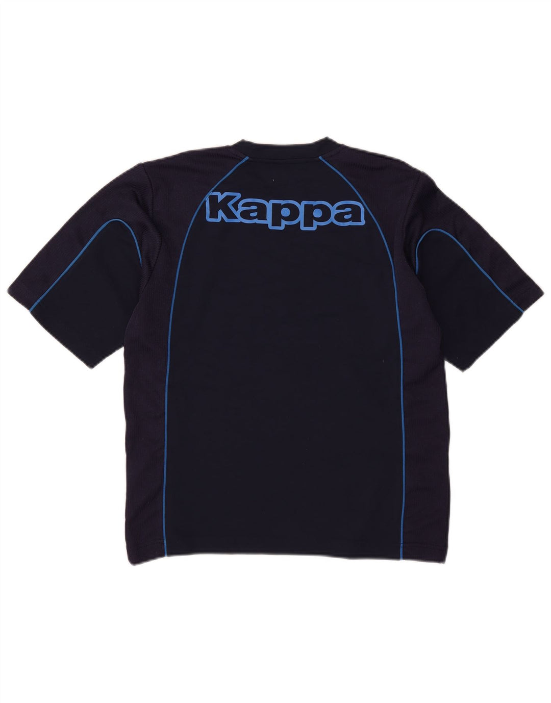 Camiseta masculina Kappa com estampa gráfica pequena azul marinho poliéster