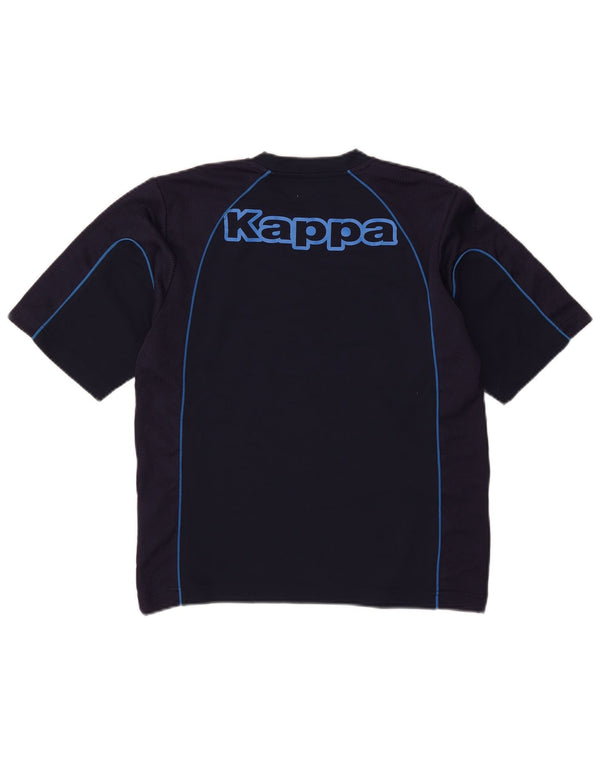Camiseta masculina Kappa com estampa gráfica pequena azul marinho poliéster