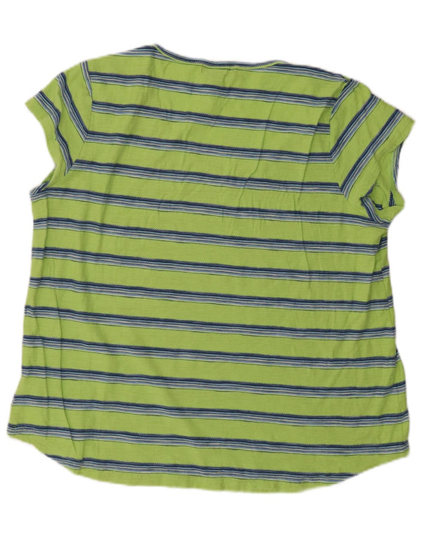 Camiseta feminina Chaps UK 18 XL algodão listrado verde