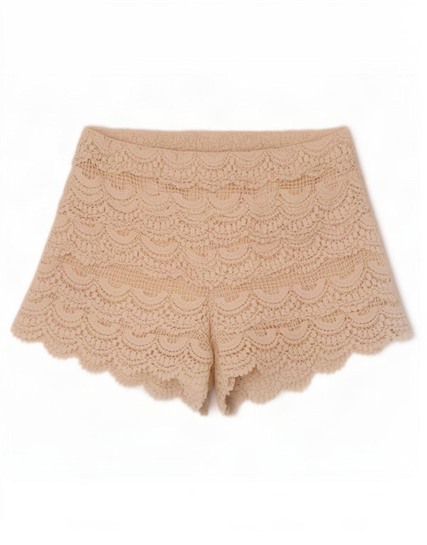 Zara Womens Crochet Hot Pants Small W26 Off White