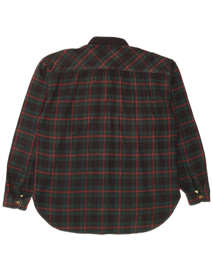 Casucci Camisa masculina de flanela grande xadrez verde poliacrílico