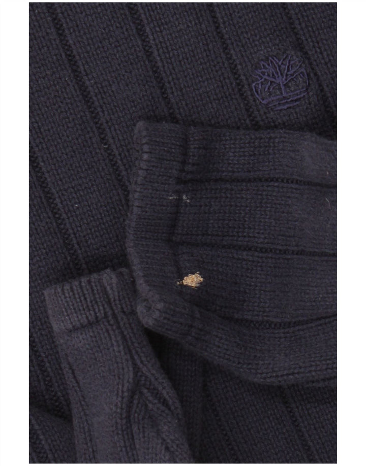 Suéter masculino Timberland com gola redonda, algodão azul marinho médio