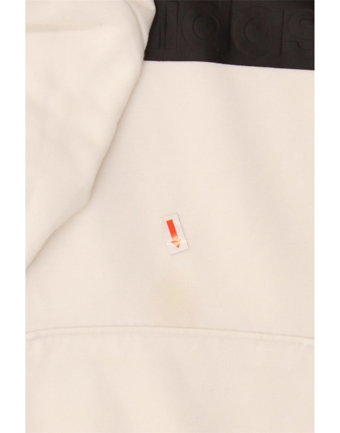 Adidas Womens Graphic Hoodie Jumper UK 8/10 Pequeno Poliéster Branco