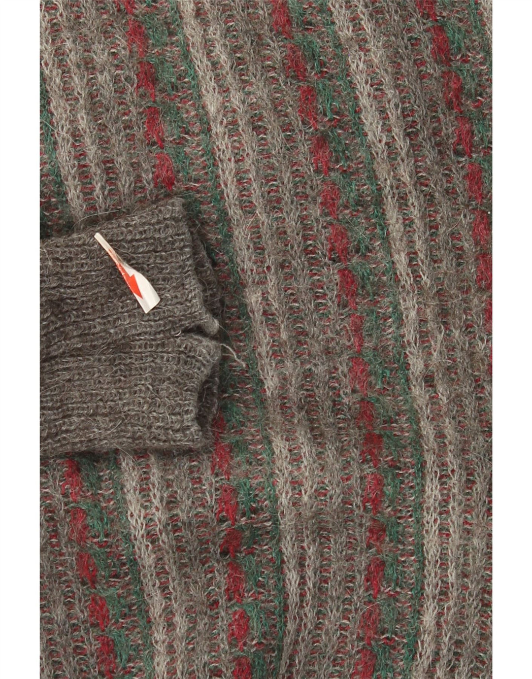Suéter cardigã masculino vintage listrado cinza grande