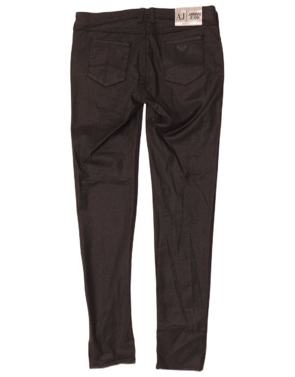Armani Womens Skinny Casual Trousers W29 L31 Black Cotton