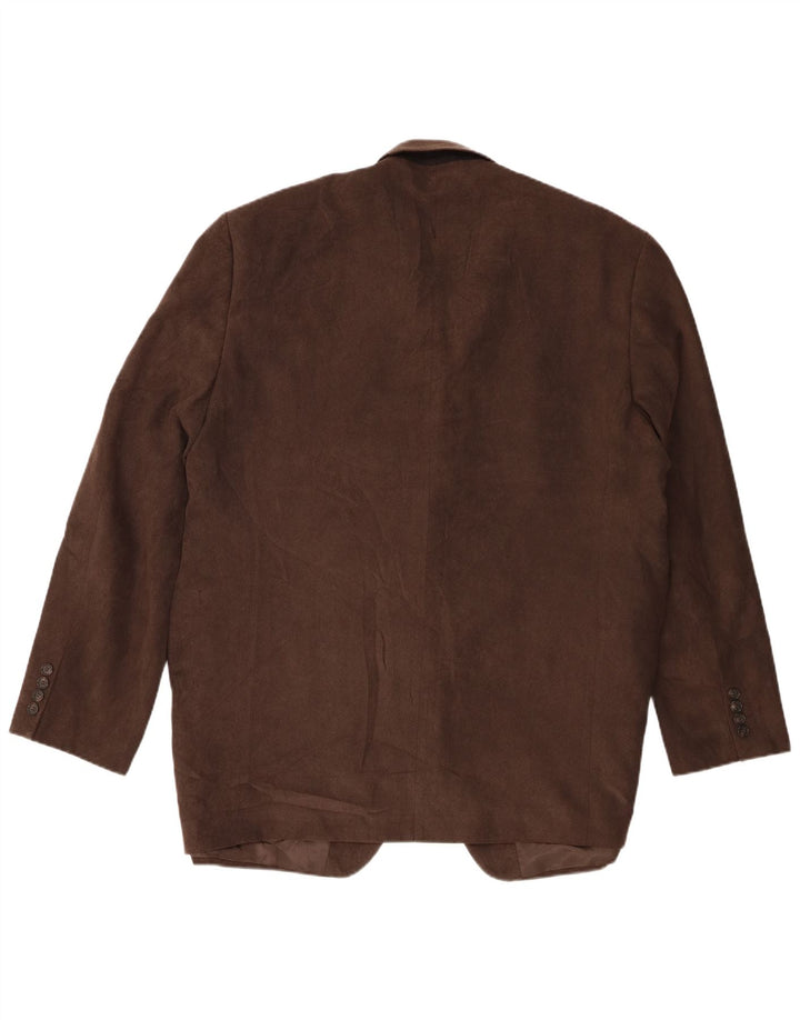 Jaqueta blazer masculina de veludo cotelê Marks & Spencer com 3 botões Reino Unido 46 XL marrom