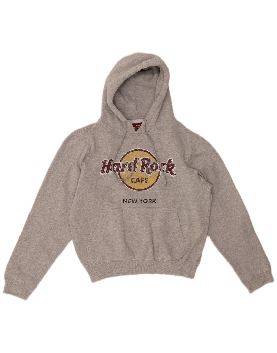 Jumper feminino com capuz Hard Rock Cafe New York Reino Unido 10 algodão cinza pequeno