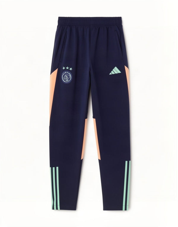 Adidas Mens Ajax Amsterdam Calça de treino pequena azul marinho Colourblock