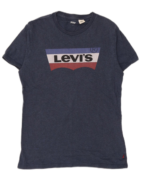 Camiseta gráfica masculina LEVI'S top pequeno algodão azul marinho